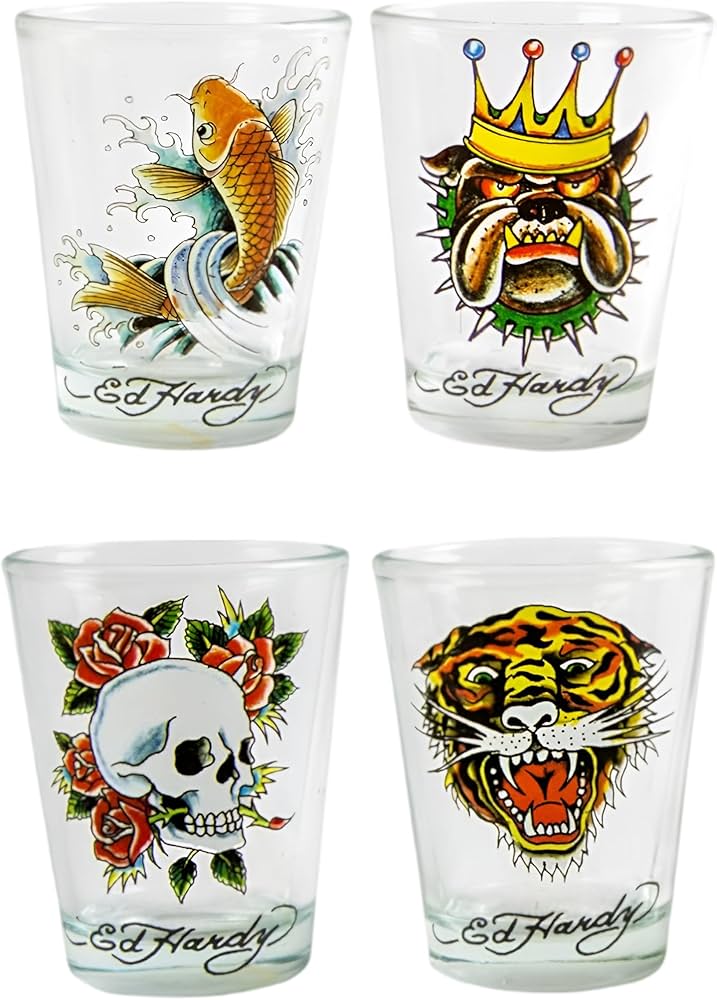 Amazon.co.jp: Silver Buffalo Ed Hardy Animal 4個パック ミニ